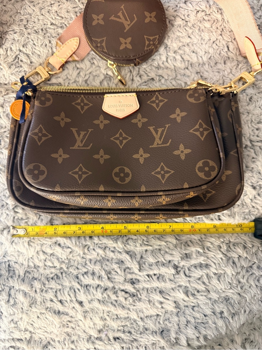 Monogram Multi Pochette with Pink Web Strap - Picture 8 of 10